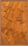 Douglas Vogel, An Explosion in a Shingle Factory, 2003, Cedar shingles, on oriented strand board, in a wooden artist's frame