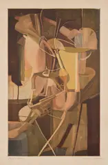 Marcel Duchamp and Jacques Villon, La Mariée (The Bride), by Jacques Villon (S. 433), 1934, Aquatint in colors, on Arches paper, with full margins