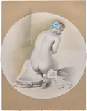 Carlo Maria Mariani, Study for Composition 2, 1989, Unique pencil, pastel and watercolor drawing, on wove paper mounted to brown wove paper support