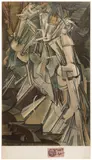 Marcel Duchamp, Nude Descending a Staircase, No. 2 (S. 458), 1937, Pochoir-colored reproduction of Nude Descending a Staircase, No. 2 , 1912 , on heavy wove paper, with full margins