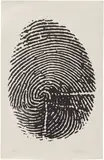 Piero Manzoni, Impronta pollice sinistro, from 8 Tavole di accertamento (Left Thumbprint, from 8 Works of Verification), 1960, Lithograph, on wove paper, with margins