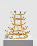 Mike Bidlo, Gilded Bottle Rack (Not Duchamp Bottle Rack 1914), 2015, Chrome-plated French bottle rack multiple