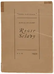 Marcel Duchamp, Rrose Sélavy (Anthology) (S. 476), 1939, The complete paperback anthology of 42 of Marcel Duchamp's puns in French, bound (as issued), contained in the original four-flap black paper folio with red label on the spine