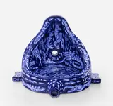 Pablo Echaurren, U/siamo tutti Duchamp (We all are/use Duchamp), 2015, Unique blue-tinted glazed (berettino) sculpture, decorated with grotesques in monochrome blue with highlights