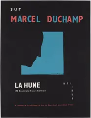 Marcel Duchamp, Poster after Self-Portrait in Profile (S. 565a), 1959/1964, Screenprint in colors, on black wove paper, with full margins