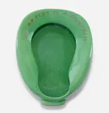 John Baldessari, Repository (Green/Red) (H. 130), 2002, Glazed ceramic bedpan multiple