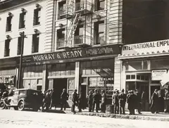Dorothea Lange, Job Applicants Waiting Outside the International Employment Agency, Howard Street, San Francisco, 1937, Gelatin silver print