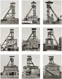 Bernd and Hilla Becher, Winding towers, (Fördertürme) France, Belgium, 1974-1980, Nine gelatin silver prints, printed and assembled no later than 1983