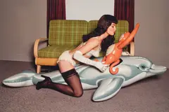 Jeff Koons, Untitled (girl with dolphin and monkey), 2006, Chromogenic print from The Whitney Museum of American Art 75th Anniversary Photography Portfolio
