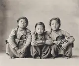 Irving Penn, Three Squatting Sisters, Nepal, 1967, Platinum-palladium print, printed 1967