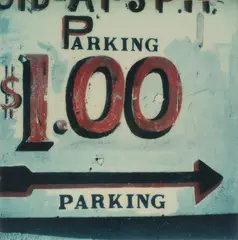 Walker Evans, Untitled (Parking Sign), 1973-1974, Unique Polaroid SX-70 print