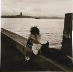 Diane Arbus, Couple on a pier, N.Y.C., 1963, Gelatin silver print, printed later by Neil Selkirk