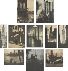 Alvin Langdon Coburn, New York, London: Duckworth & Co., and New York: Brentano's, 1910. Complete volume of 20 hand-pulled photogravures. Forward by H. G. Wells, signed in ink by Wells. Folio, 1/4 gilt-lettered leather and gray boards