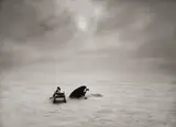 Sebastião Salgado, Nenet Nomad Digging Hole, Siberia, Russia