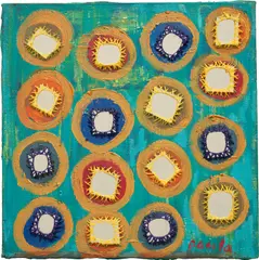 One Fine Day by Pacita Abad, 2002, oil and mirrors stitched on canvas, sold Feb 2025