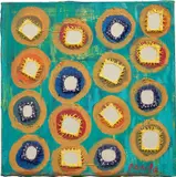 Pacita Abad, One Fine Day, 2002, oil and mirrors stitched on canvas