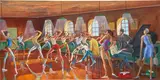 Ernie Barnes, Dance Studio, 2002, oil on canvas