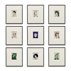 Andy Warhol, Nine works: (i) Liza Minnelli ; (ii) Carolina Herrera ; (iii) Jane Fonda ; (iv) Truman Capote ; (v) Self-Portrait in Fright Wig ; (vi) Dennis Hopper ; (vii) Ladies and Gentlemen (Easha McClery) ; (viii) Diane Von Furstenberg ; (ix) Ladies and Gentlemen (Wilhelmina Ross), polaroid photographs