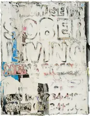 Untitled (from Merchant Posters series) by Mark Bradford, 2010, mixed media paper collage, sold Feb 2025