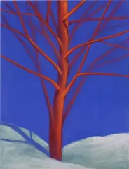 Nicolas Party, Trees (Red), 2018, soft pastel on card