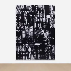 Adam Pendleton, OK DADA OK BLACK DADA OK, 2018, silkscreen ink and spray paint on canvas