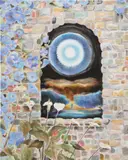 Michelle Blade, Toward Silence/Verdugo Park, 2020, acrylic on poplin, mounted to board
