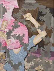 Latifa Echakhch, Night Time (As Seen by Sim Ouch), 2022, acrylic and concrete on canvas