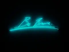 Be Brave by Tracey Emin, 2015, blue neon, sold Feb 2025