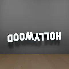Rebel Dabble Babble, Hollywood Sign, Inverted (small) by Paul McCarthy and Damon McCarthy, 2011-2012, electrical light boxes, LED, sold Feb 2025
