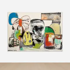 Eddie Martinez, Future Modern, 2012, oil, spray paint and paper collage on canvas