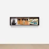 Radcliffe Bailey, Chapter 7, 2007, paper, acrylic, glitter, model ship and gold leaf, in artist's frame