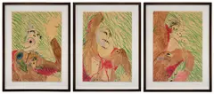 Calvin Marcus, Three works (i-iii): Dead Soldiers, 2015, crayon on paper