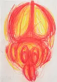 Judith Bernstein, Dick in a Head, 2014, charcoal and pastel on paper