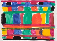 Stanley Whitney, Untitled, 2015-2016, gouache on paper