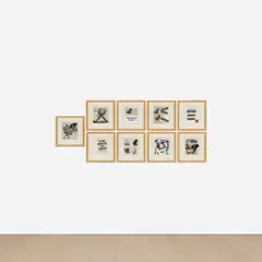 William Kentridge, Telegrams from the Nose, 2008, India ink and watercolor on paper, in 9 parts