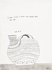 Flask by Jonas Wood, 2008, charcoal on paper, offered Feb 2025