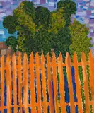 Lynne Mapp Drexler, Fenced Tree, 1997, oil on canvas
