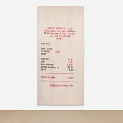 Gabriel Kuri, Untitled (currency express), 2011, handwoven Gobelin tapestry