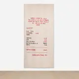 Gabriel Kuri, Untitled (currency express), 2011, handwoven Gobelin tapestry