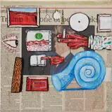Rirkrit Tiravanija, untitled 2020 (Story (1913-1980), 1978), 2020, oil and newspaper on linen