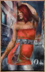 Catherine Mulligan, Redhead, 2021, oil on panel, in artist's frame