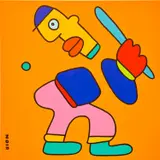 Thierry Noir, Baseball, 2024, acrylic on canvas