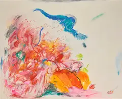 Silent Response by Sara Issakharian, 2021, acrylic, pastel, charcoal and color pencil on canvas, sold Jun 2025