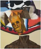 Jeff Sonhouse, Nationhood, 2017, oil and matchsticks on fiberboard