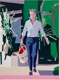 Guy Yanai, Woman Walking (Romy Schneider), 2022, oil on canvas
