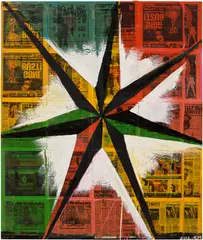 Chris Martin, Gone Bust, 2011–2012, oil, gel medium and paper collage on canvas