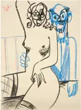 George Condo, Untitled, 2007, pastel on paper