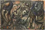 Markus Lüpertz, Der Bauer warnt die Hühner (The Farmer Warns the Chicken), 1982, oil and paper collage on canvas