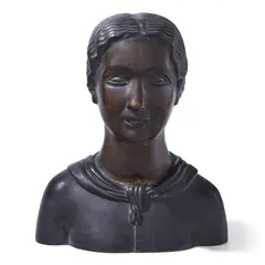 Henryk Kuna, Tête de femme, bronze with dark brown patina
