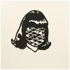 Mask by Tomoo Gokita, 2010, acrylic enamel and spray paint on canvas, sold Jun 2025